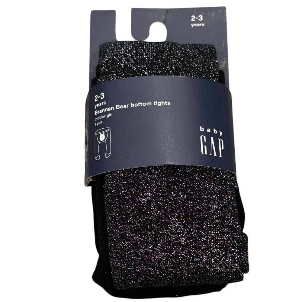 GAP‎ Toddler Brannan Bear Bottom Tights - Black Silver